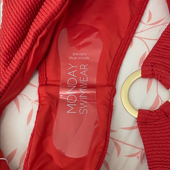 🎄Monday Swimwear Vibrant Red Bikini Bottom size 14 - Picture 5 of 10